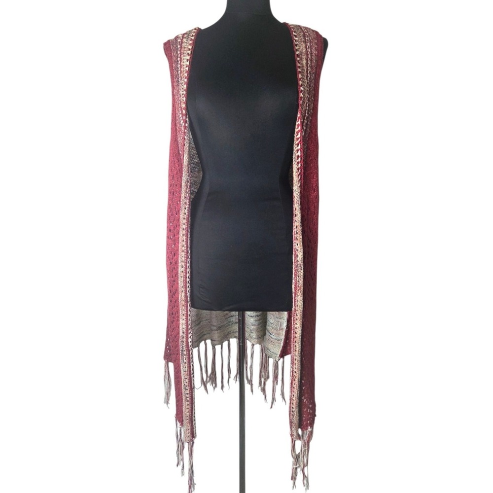 Absolutely Famous Open Crochet Shrug Cardigan Fringe Festival Boho Vibes Size 3X - Picture 8 of 8